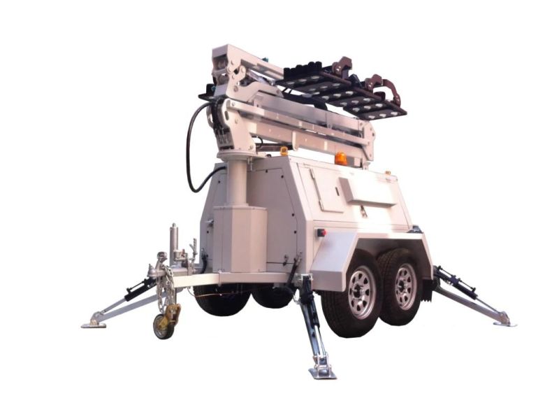 Mining Use Hydraulic Mast Dual Axle LED Mobile Lighting Tower