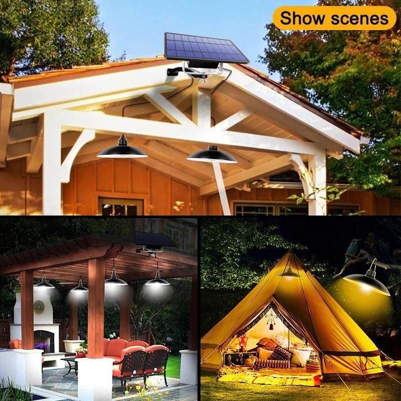 Remote Control Solar Pendant Lights Outdoor Indoor LED Waterproof Wall Security Lamp for Garden Garage Porch Front Door Patio