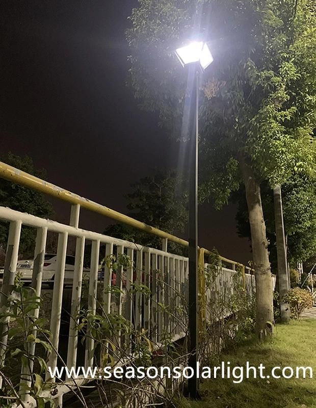 3m High Pole Square Lighting Outdoor Solar Garden Yard Pathway Lighting with Smart Warm+White LED Lighting