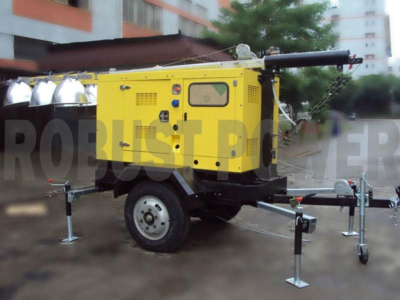 20kw 4*1000W Outdoor Generator Heavy-Duty Mobile Light Tower