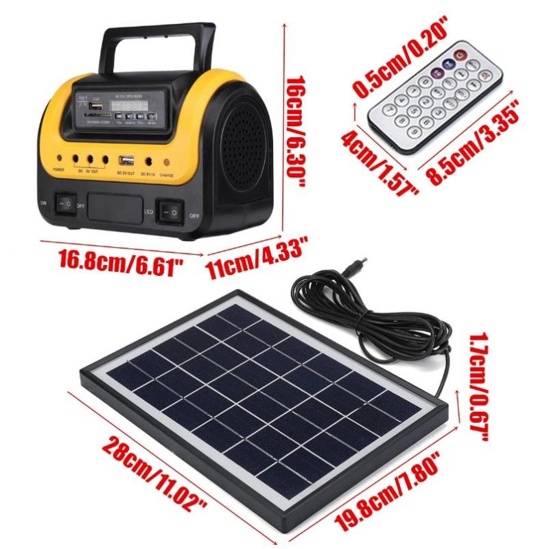 Small Solar Generator Global Sunrise Solar Panel with MP3 Radio Bluetooth Solar Lights