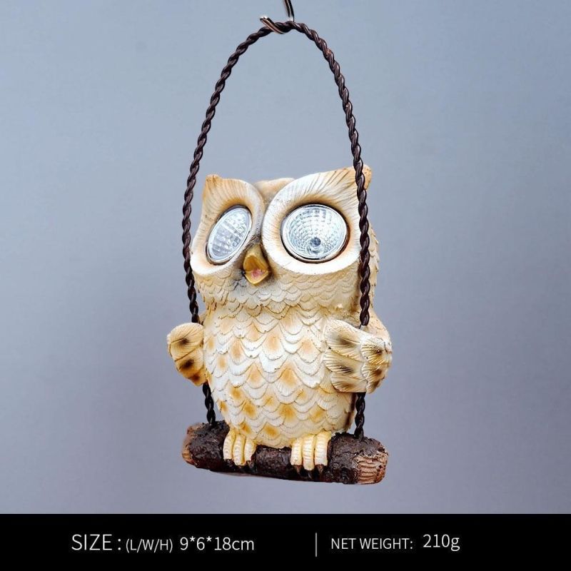 Mini Owl Figurine Miniatures Garden Decoration Solar Lights Night Outdoor Wyz19685