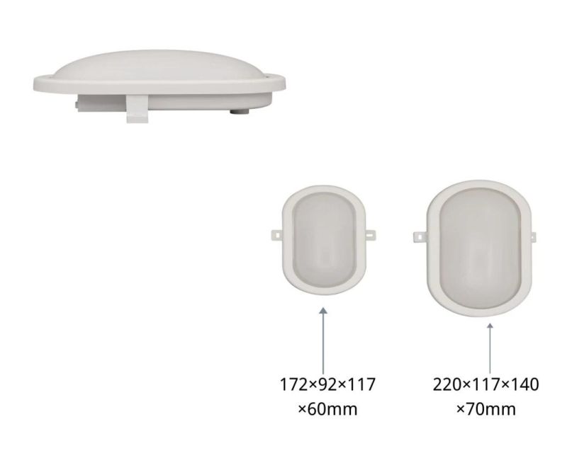 Oval Surface 12W Mounted LED Ceiling Light Waterproof Moisture Proof Lamp