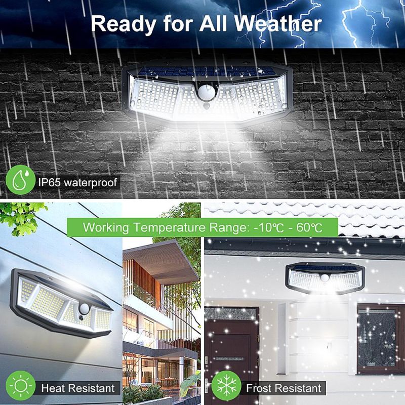 Solar Motion Sensor Lights 3 Working Modes Outdoor Lights with 270 Degree Wide Angle Wireless IP65 Waterproof Solar Security Lights for Yard