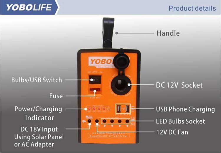 Yobolife Solar Lighting System With12V Car Cable Output Function