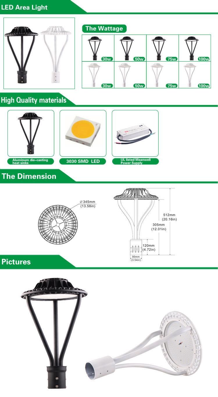 30W 50W 75W 100W Light Posts for Sale Lamp Post Fixture Lantern Post Light Outdoor LED Post Top Fixtures