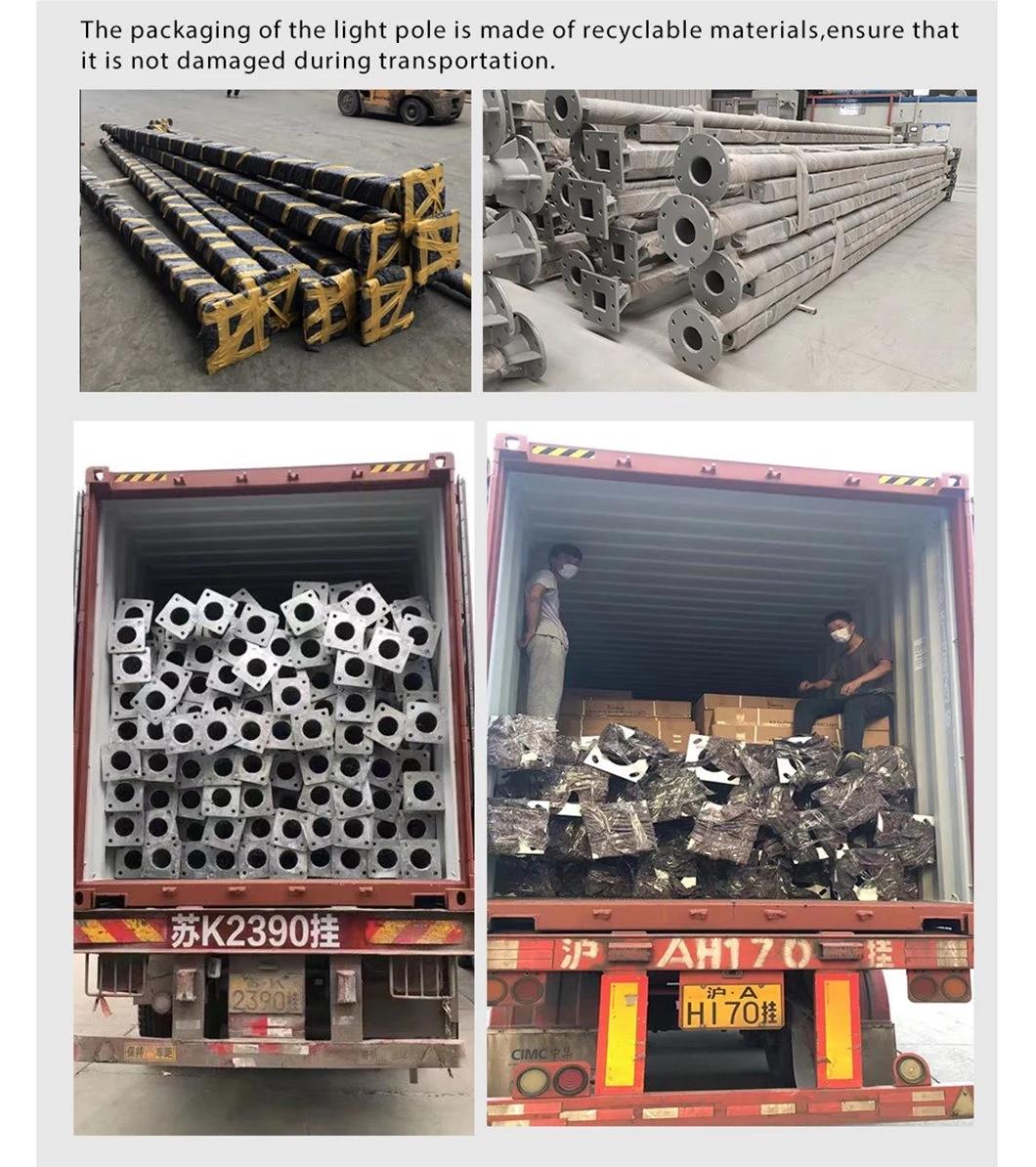 Professional Factory Galvanized 3m 4m 5m 6m 7m 8m 9m 10m 11m 12m Road Lighting Poles Steel Street Light Pole