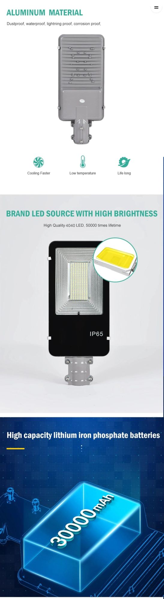 Super Bright Energy Saving Waterproof Outdoor Street LED Solar Light