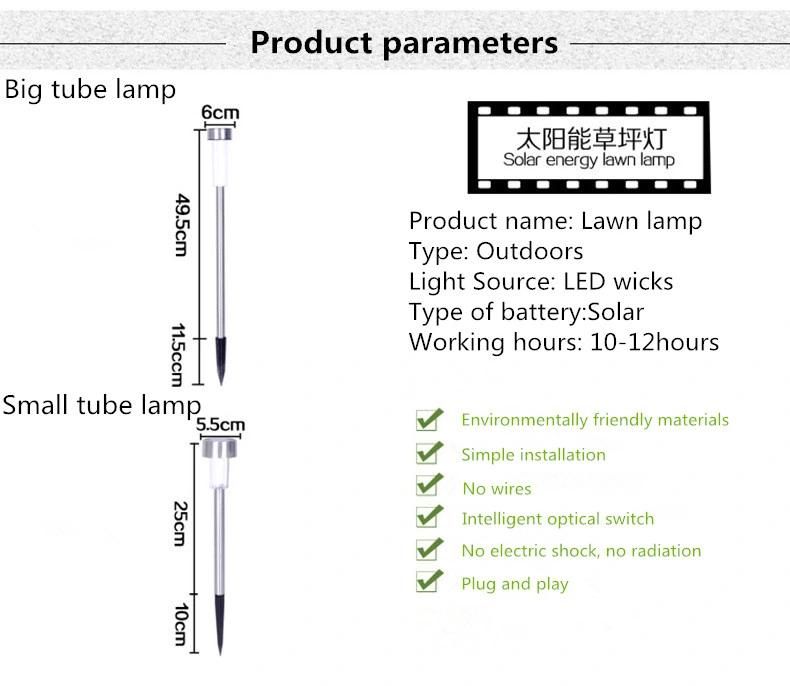 Rechargeable LED Solar Durable Ground Plug and Play Lawn Lamp