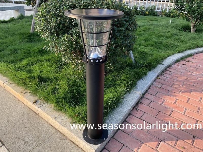 Wooden Painting Color LED Lamp IP65 Outdoor Yard Pathway Lighting Solar Garden Lamp with LED Lighting