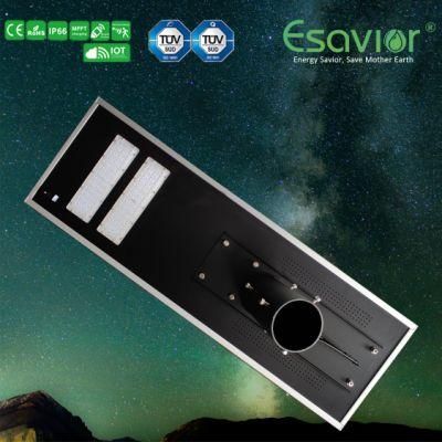 IP67/CE/Ik10/RoHS TUV Manufacutrer 80W 10400lm All in One Solar Street Light Solar LED Integrated Street Lamp for Highway Project