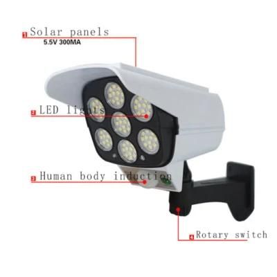 Outdoor Waterproof IP66 Solar Security Sensor LED Dummy Camera Spot Light LED Wall Light LED with Motion Sensor