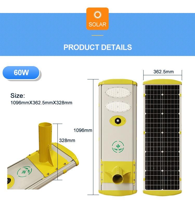 60W High Brightness LED Integrated Solar Street Light