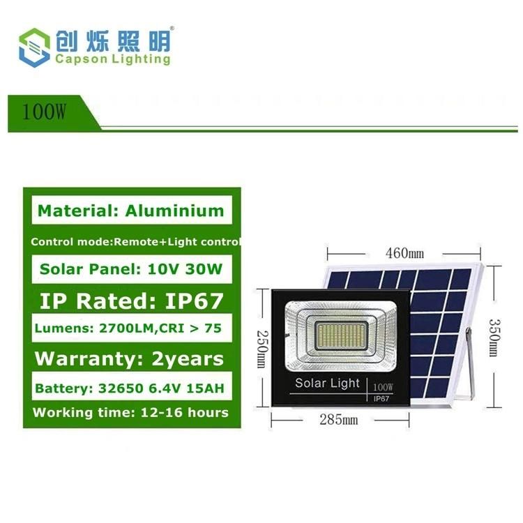 High Brightness and Energy Saving 25W-200W Aluminium Garden Outdoor IP65 Solar Flood Light Solar LED Flood Light CS-Tytg1