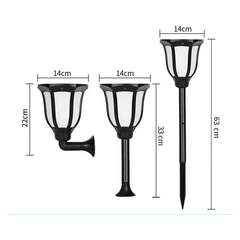 3 in 1 Dancing Fire Torch Lamp Wall Mount Insert Stake 96 LED Lights for Garden Landscape Path Lawn Decorative Security Light Wyz12026