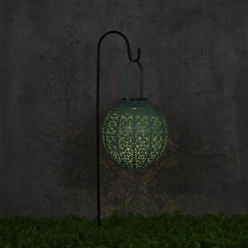 Solar Iron Hollow Portable Lanterns Light Garden Courtyard Indoor Outdoor