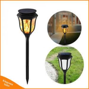 Solar Power LED Hexagon Flame Lamp Waterproof Landscape Light Outdoor for Home Garden Patio Lawn Decorations