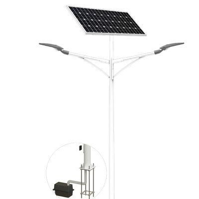 China Hot Sale IP65 Waterproof Outdoor 10m Pole 80W Solar Powered Street Loght with Double Arms