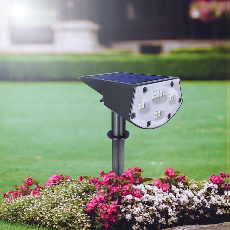 Simva 12 LEDs Solar Landscape Spotlights, IP67 Waterproof Solar Powered Wall Lights 2-in-1 Wireless Outdoor Light for Yard Garden Driveway Porch