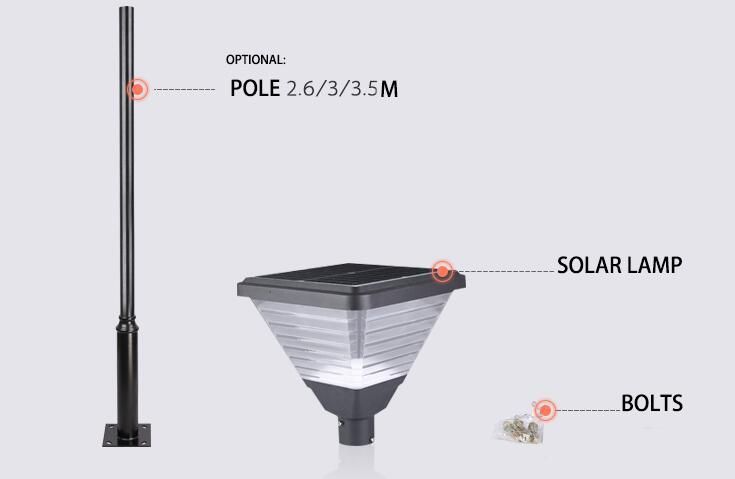 Outside IP65 Civil Commercial Use LED Solar Garden Lamp