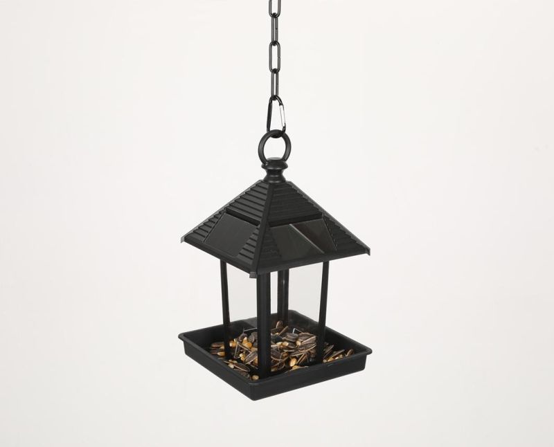 Outdoor Plastic Hanging Bird Feeder with Solar Light