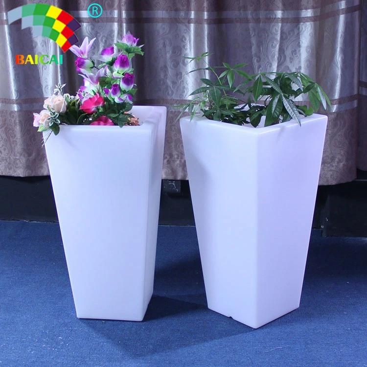 Garden Furniture Plastic Flower Pot LED Light Flower Pot LED Garden Plant Pot Solar