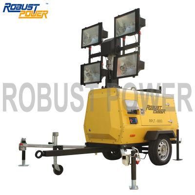 8m Mobile Hydraulic Lighting Tower 8kw Diesel Generator LED Light Tower