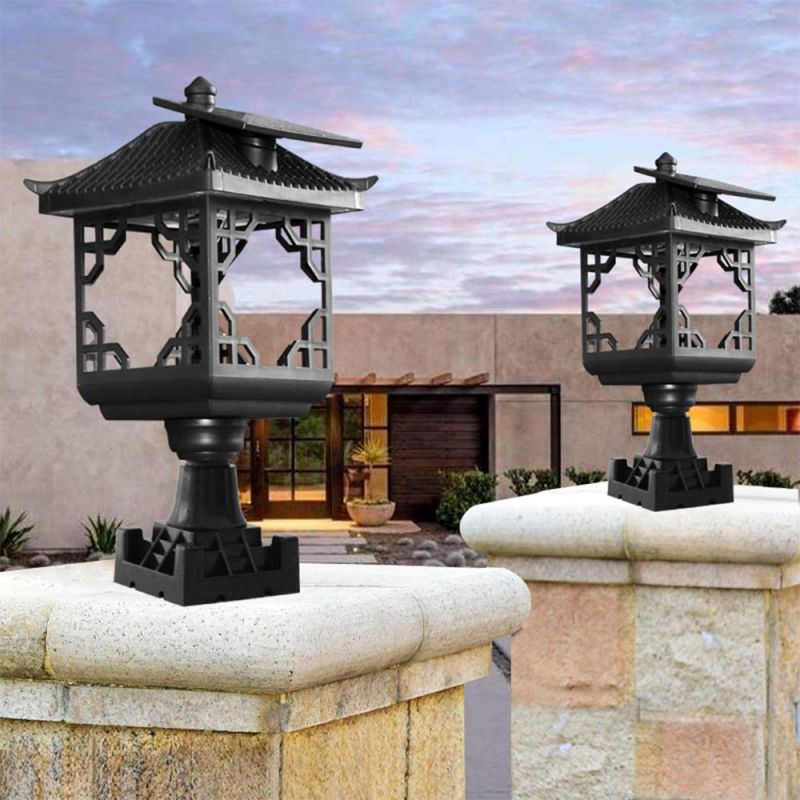 Solar Wall Lights Outdoor, Garden Decorative Fence Post Lights for Patio, Pathway, Pool, Backyard, Black Birds, Post Light