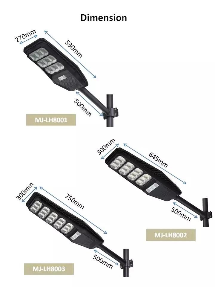 China OEM/ODM Factory Outdoor Mj-Lh8100 Solar LED Street Light 3.2V/12000mAh