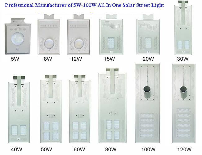 15W LED Solar Garden Street Light with LiFePO4 Lithium Battery