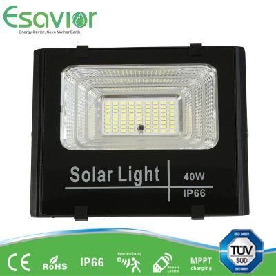 Esavior 40W All in Two LED Solar Panel Flood/Street/ Garden/Outdoor Security Light with TUV/CB/CE/Rosh Certificate