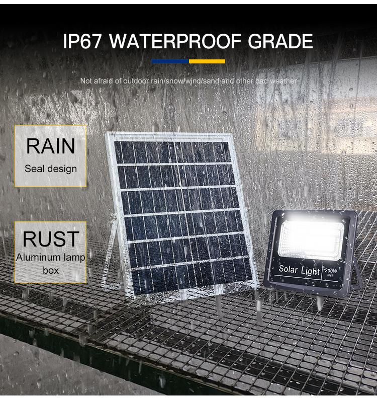 Outdoor Waterproof IP67 Courtyard Lamp 30W 60W 100W 200W Solar LED Flood Light