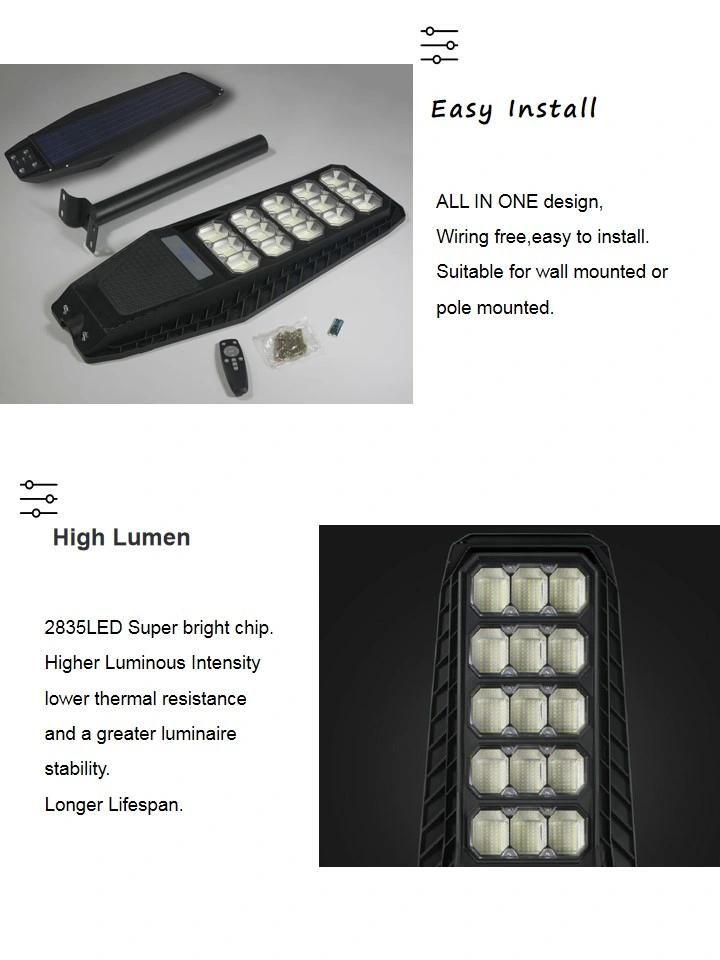 China Factory Price Mj-Lh8200 All in One 2 Years Warranty IP65 Waterproof Outdoor Solar LED Light Street with Motion Sensor