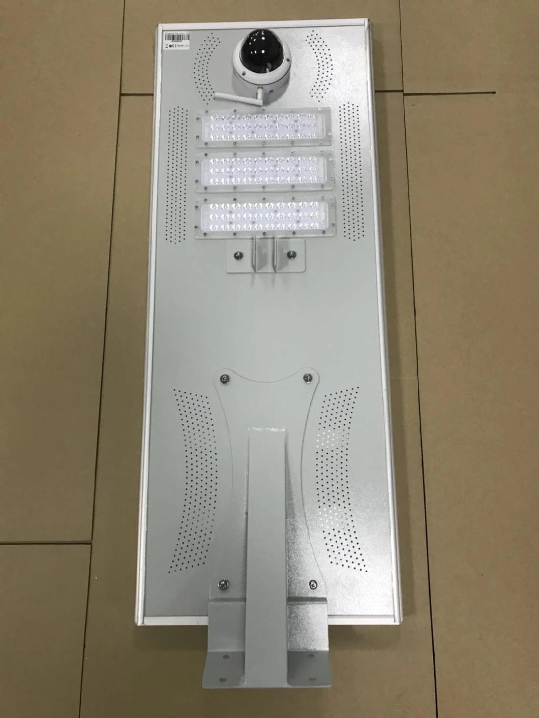 Solar LED Street Light Government&Village Project High Quality All in One 100W Outdoor Garden Road Light with Control Integrated Induction with CCTV Camera