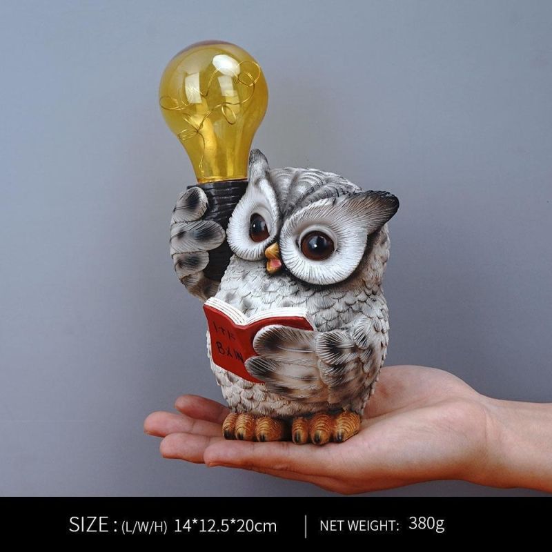 Mini Owl Figurine Miniatures Garden Decoration Solar Lights Night Outdoor Wyz19685