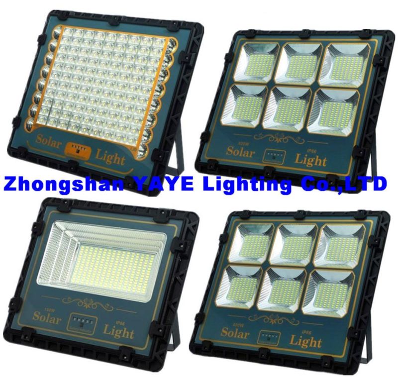 Yaye 2021 New Design 400W/300W/200W/150W/100W/50W Outdoor Solar LED Flood Light Reflector with Remote Controller