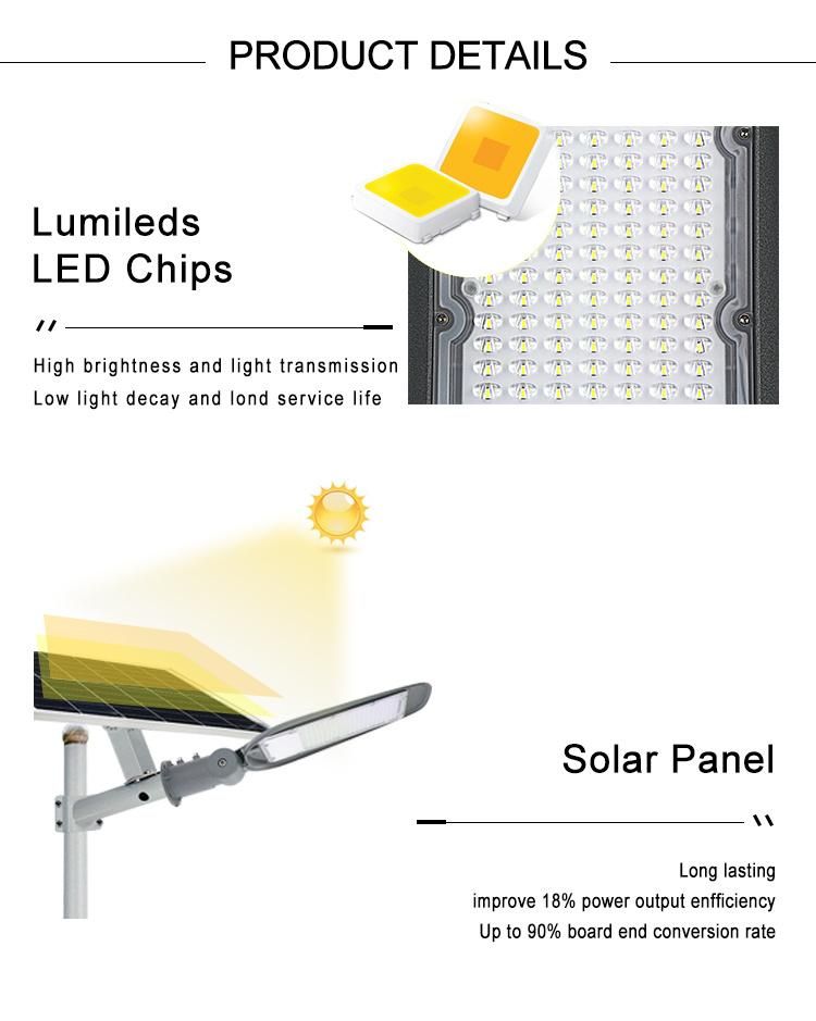 Smart Integrated 50W 100W 150W 200W 300W All in One Solar LED Street Light Road Light Round Industrial CE RoHS Highway