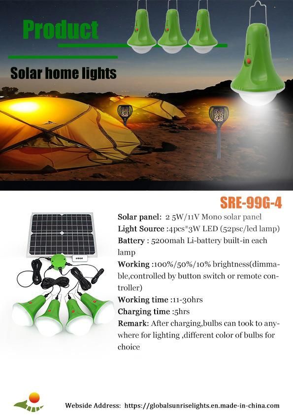 Solar Portable panel System of Lighting with Waterproof Power Display