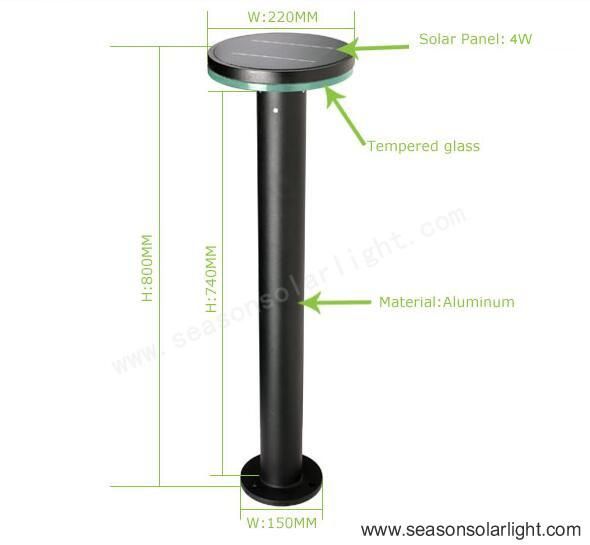 High Lumen Ce European Style Garden Light Bright LED Bollard Light with 5W Solar Panel System