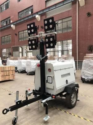 9m Manual Mast 4X350W 5kw Diesel Generator Towable Light Tower