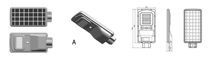 IP65 LED Outdoor Solar Street/Road/Garden Light with Panel and Lithium Battery 10W 20W 30W All in One Light Integrated Solar Lamp