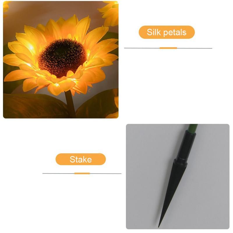 Solar Waterproof Flowers Landscape Decorative Sunflower Lamps Solar LED Garden Sunflower Stake Lights Outdoor