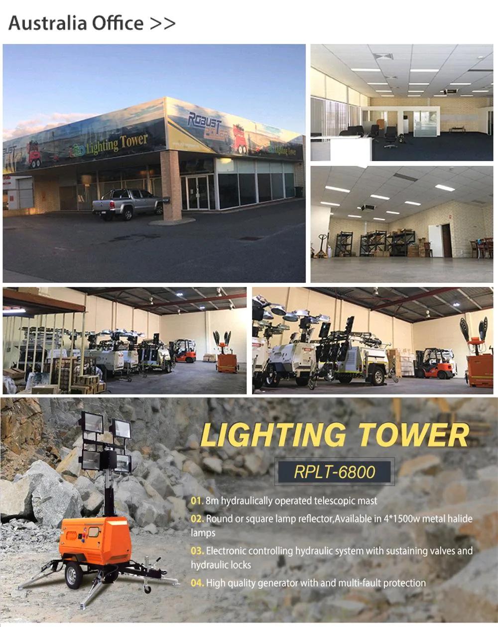 Digital Control Panel Outdoor Lighting Tower with Diesel Generator