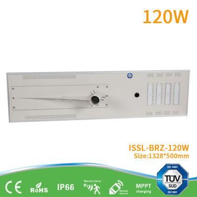 Solar LED Outdoor Waterproof IP66 IP65 Garden Flood Integrated All in One 120W High Lumen Street Light