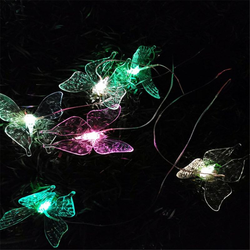 Bsolar Color Changing LED Garden Decoration Butterfly Wind Chime Light