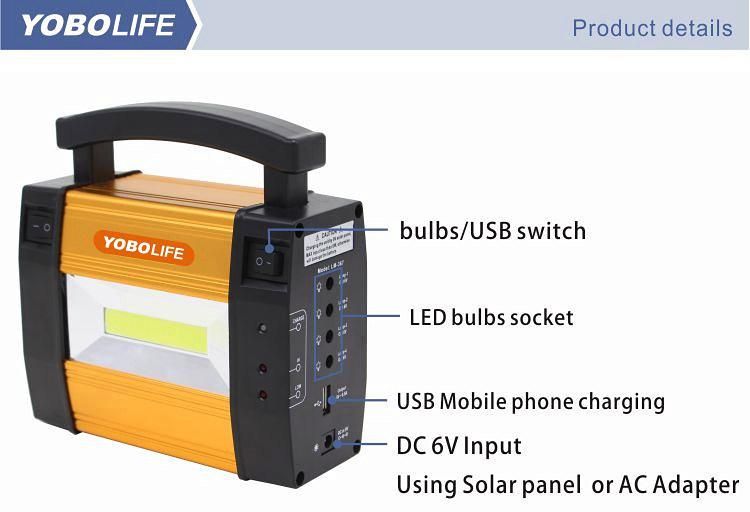 Yobolife 4W Aluminum Solar Power Kit for Home LED Lights