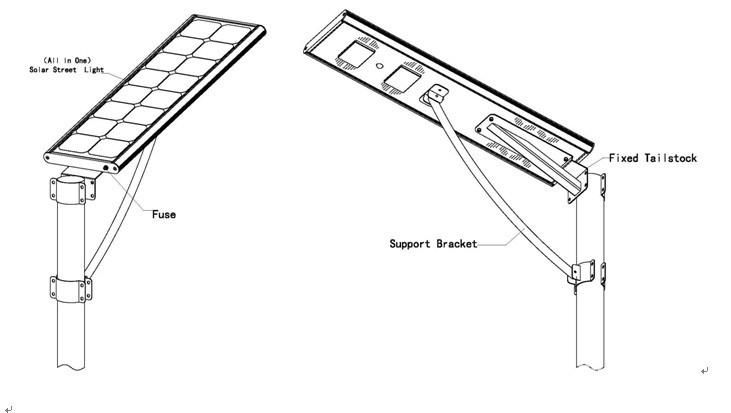 60W Integrated Solar Street Light for Road - Area Lighting - Parking Lot Lighting