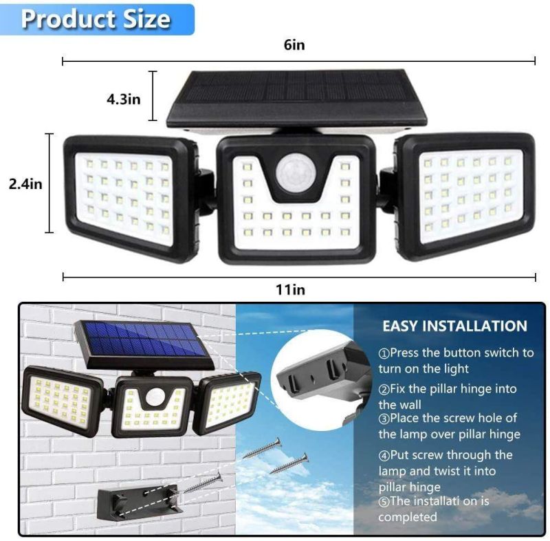 Integrated Solar Wall Lamp with Light Sensor and Auto Charging System Street Lamp Powered by Solar Energy