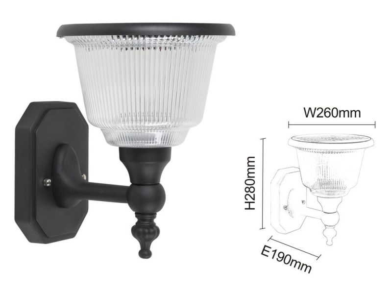 3000K/4500K/6500K IP65 6V/4.5W Polysilicon Solar Wall Lamp