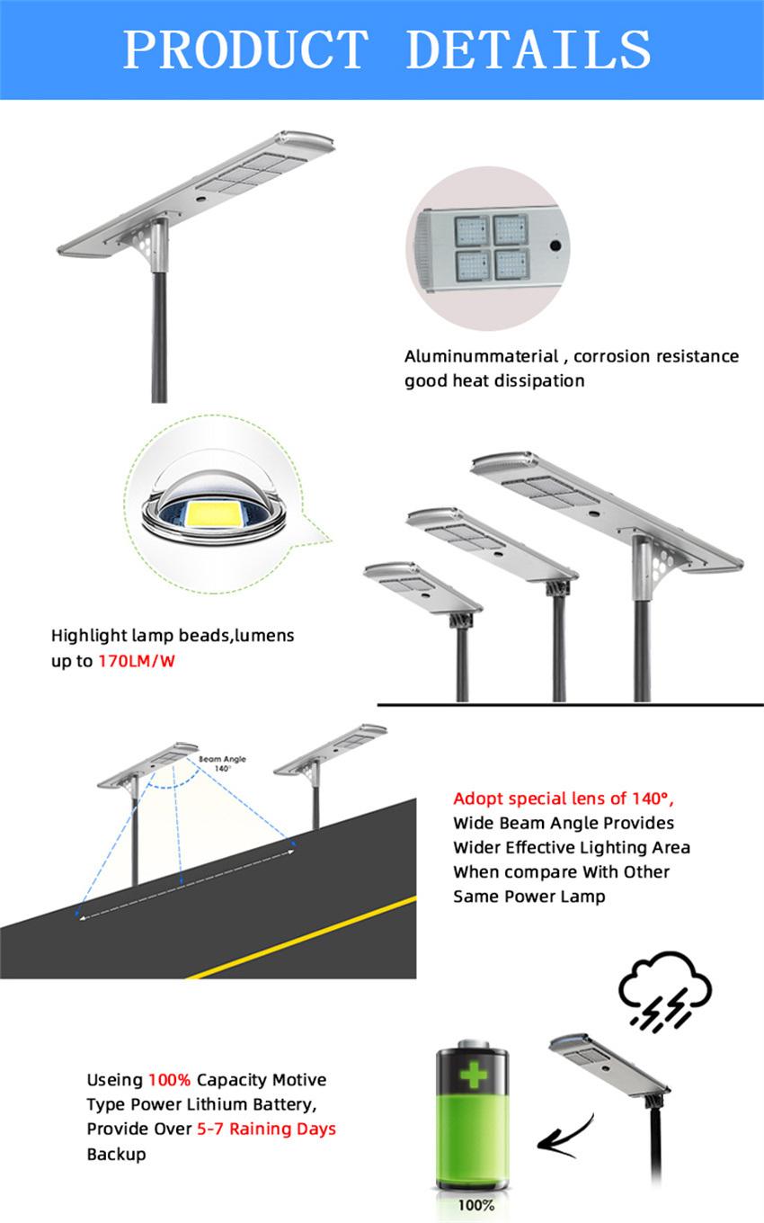 High Quality Energy Saving Solar LED Street Lamp for Home/Garden/Yard
